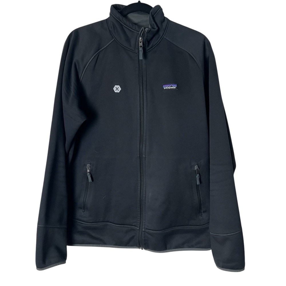 Patagonia - Men’s Soft Shell Mock Neck Jacket Fleece Lined Black - Sz. L